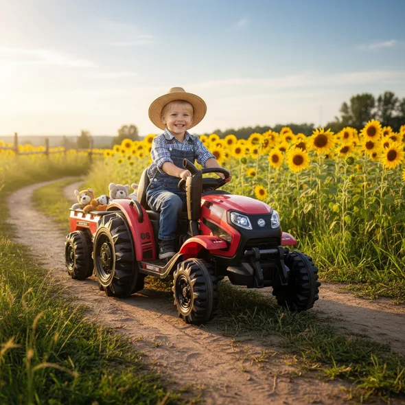 Tractor electric cu remorca pentru copii HECHT 50435 - imagine 2